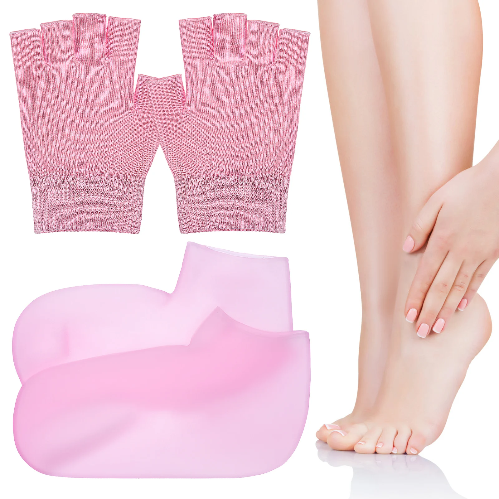 

Moisturizing Gel Gloves Spa Hand Repair Pink L 1 Pair Dry Hands Night Socks Women Overnight Care Elastic Sock Glove Mitts Hand