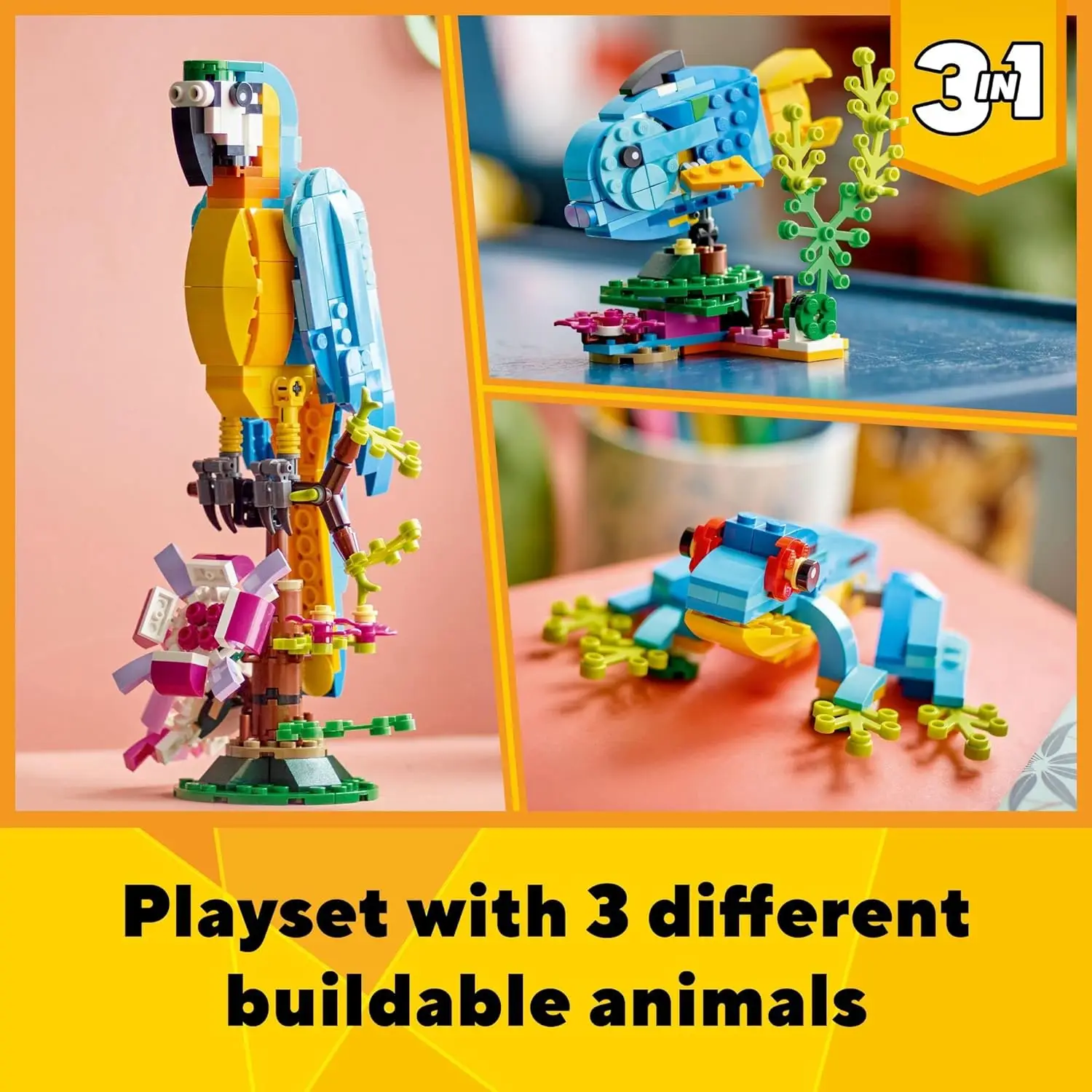 Parrot High Difficulty Splicing And Assembly Interspersed With Block Toys For Boy And Girl Birthday Children Day Gift 31136