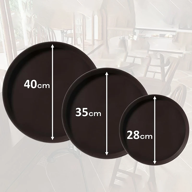 Tea Cup Tray Tempered plastic Durable Anti-slip Waiter Round Tray Fruit Dessert Dinner Plate Japanese Kitchen Coffee Shop Hotel