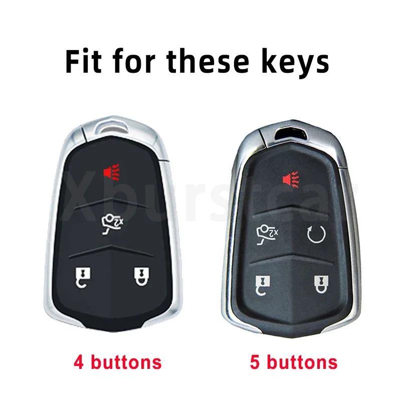 4/5 Buttons TPU Car Key Shell Fob Case Cover Holder for Cadillac ATS CT6 CTS DTS XT5 Escalade ESV SRX STS XTS ELR 2014 - 2018