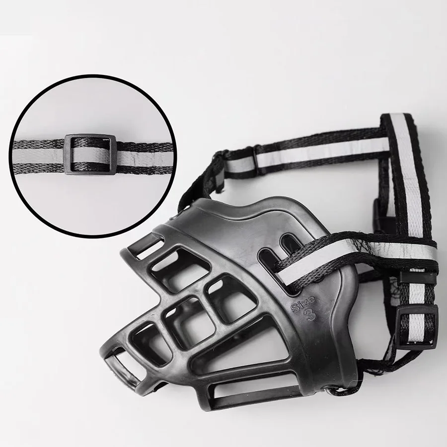 

Anti-barking Muzzle For Pets Pet Reflective Breathable Basket Muzzle Guard Against Biting And Barking Medium And Large Dog Mask