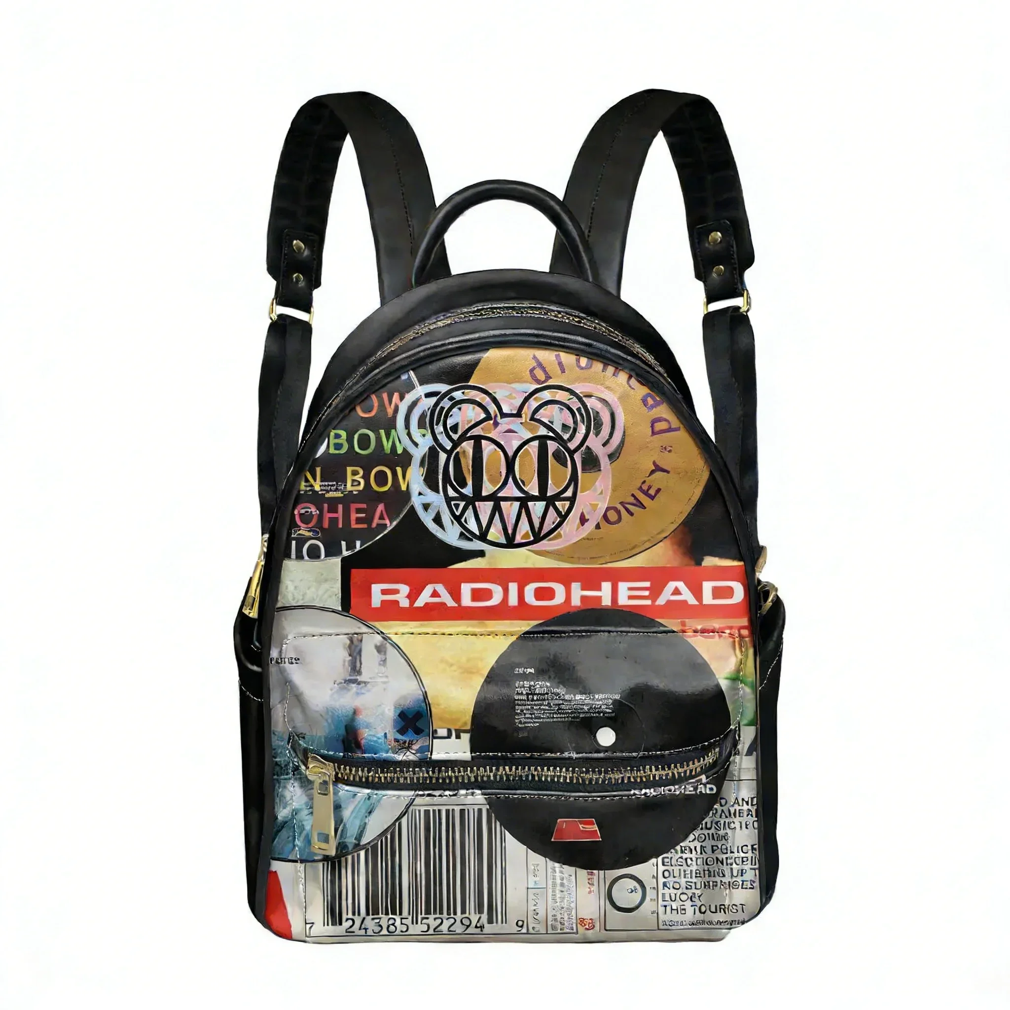Radiohead Rock Band Backpack Women Man Knapsack Customized Text Image Double Shoulder Bag Business Bookbag Rucksack Gift Daypack