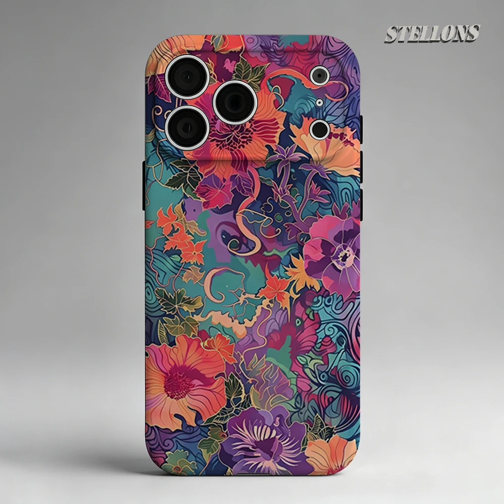 

Psychedelic Floral Vibe Phone Case For Magnetic Phone Case for IPhone 17 16 15 14 13 Pro Max Plus Single Double-layer tough Case