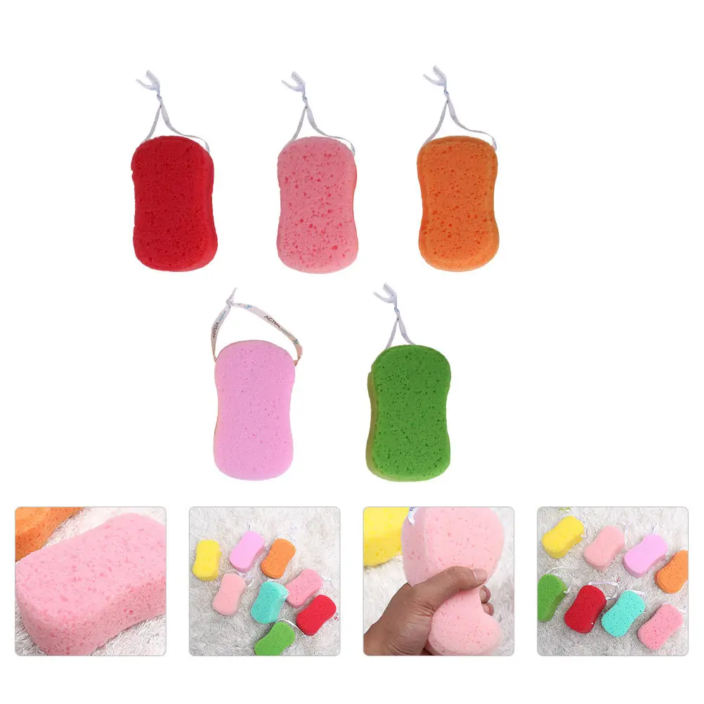

5Pcs Body Shower Sponge Bath Brush Soft Durable Bathing Sponge for Full Body Cleaning and Skin Renewal Back Scrubber