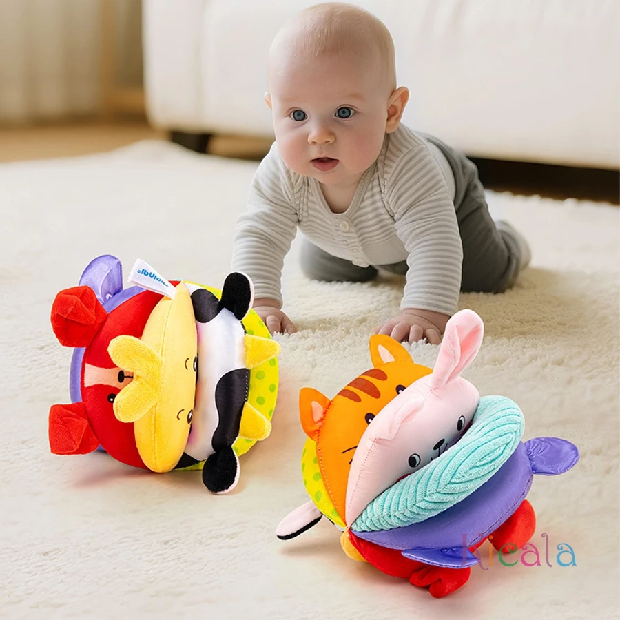 Pluszowa piłka do chwytania dla niemowląt, zabawka Montessori, edukacja wczesnoszkolna, piłki rozwijające inteligencję, interaktywne, ręcznie robione piłki z materiału dla niemowląt.