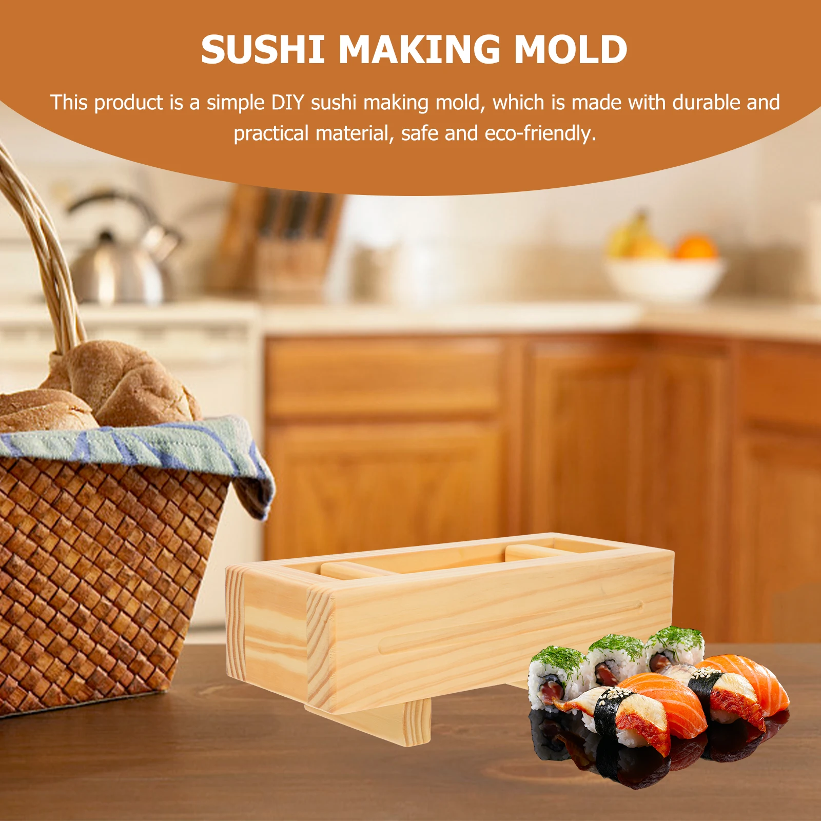 

Bamboo Mold Diy Rice Ball Maker Kitchen Tool Vegetable Seaweed Press Plate Multipurpose Wooden Maker Steamed Vermicelli