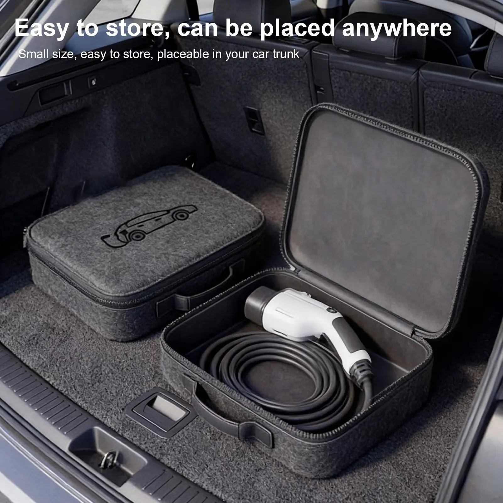 New Energy Vehicle Charging Gun Storage Bag Portable EV Charger Cable Bag Waterproof Auto EV Charging Jumper Storage Bag