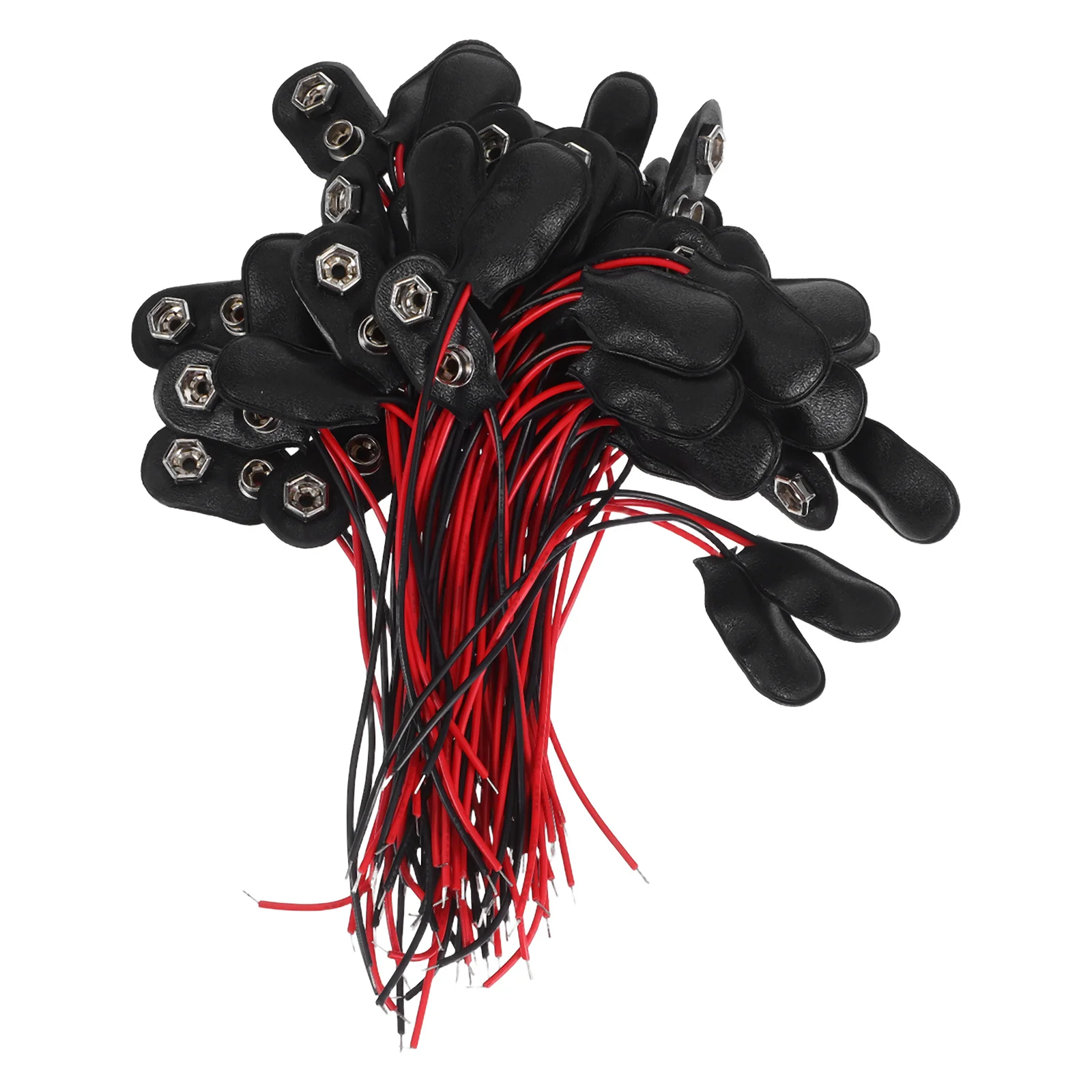 

50pcs Connector 9V With Cable 10Cm Black Plastic Metal Clip For Led Power Device Durable Electrical Crimp