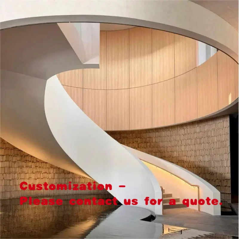 custom.Grand Curved Staircase Luxury Interior Statement With Solid Timber Treads Custom Engineering Solution