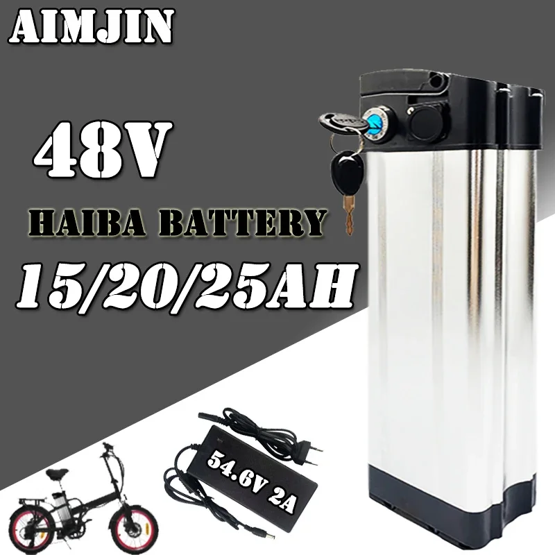 For HaiBa 48V Ebike Battery Pack 15/20/25Ah Shengmilo MX20 Folding Fat Tire Snow Bike Electric Bicycle