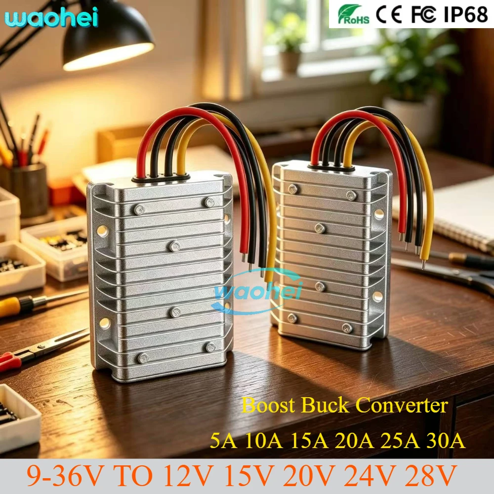 DC-DC Boost Buck Converter 12V 24V 9-36V TO 12V 13.8V 15V 19V 20V 24V Stabilizer 5A 10A 15A 20A 25A 30A Voltage Regulator Module