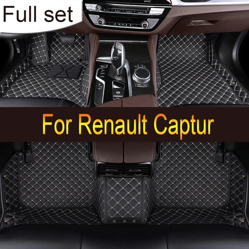 Custom Automotive Car Floor Mats For Renault Captur 2014 2015 2016 2017 Auto Luxury Leather Men Women Car Mats Full Coverage