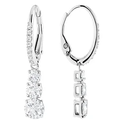 CAOSHI Dainty Luxuriant Pendant Earrings Female Charming Round Zirconia Silver Color Wedding Engagement Temperament Accessories