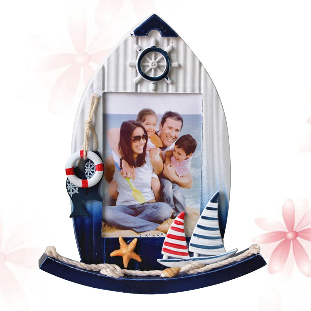 

Modern DIY Wooden Photo Frame 5 Inch Office Nautical Decor Room Boat Style Sailboat Picture