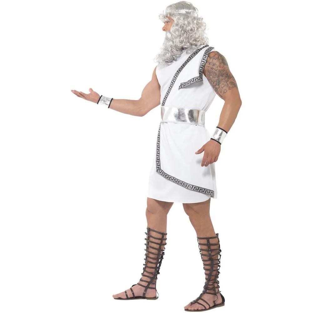 Neuer Stil griechischer Mann Cosplay Gladiator Krieger Set Kostüm Kleid Halloween für erwachsenen Mann