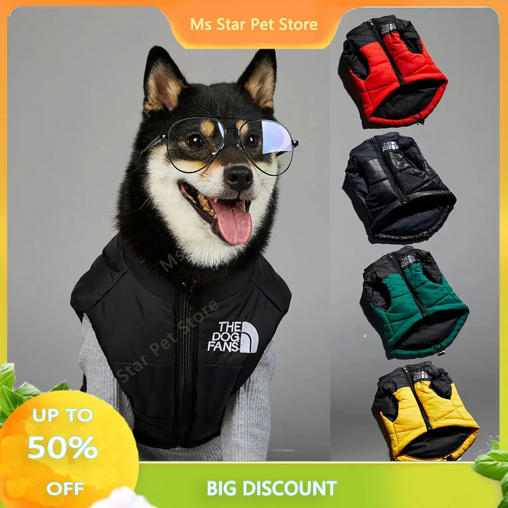 

Coat Dog Face Punch Pet Jacket Winter Warm Raincoat Anti Cotton Dogs Warm Thick Vest French Bulldog Puppy Puppy Large Supplies