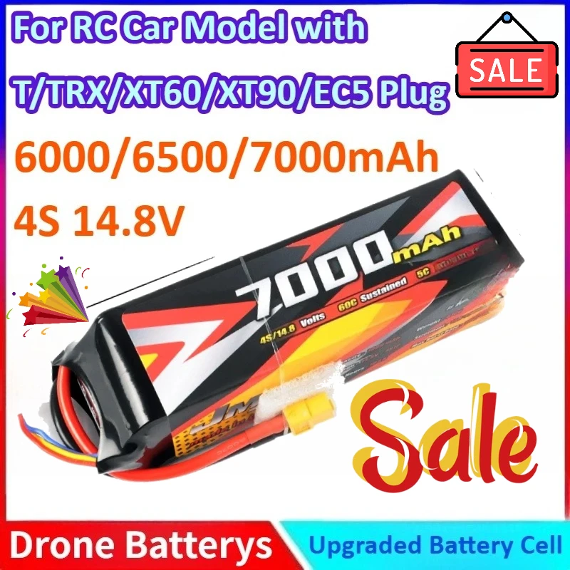 

New 14.8V 6000/6500/7000mAh 4S 40/60C General-purpose Li-ion Battery for RC Car Model 7303 Battery with XT60/XT90/EC5/T/TRX Plug