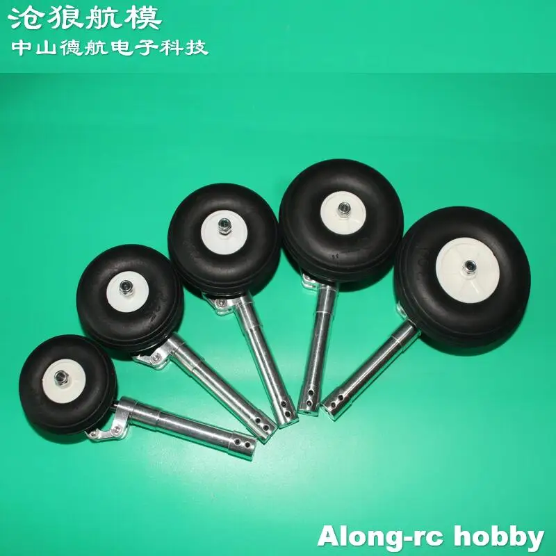 1ペア 100mm D4 D5穴 メインドアミングニーリングランディングギア三脚 2-3.0インチPUホイール付き 3-5kg DIYモデルジェットEDF RC飛行機部品用