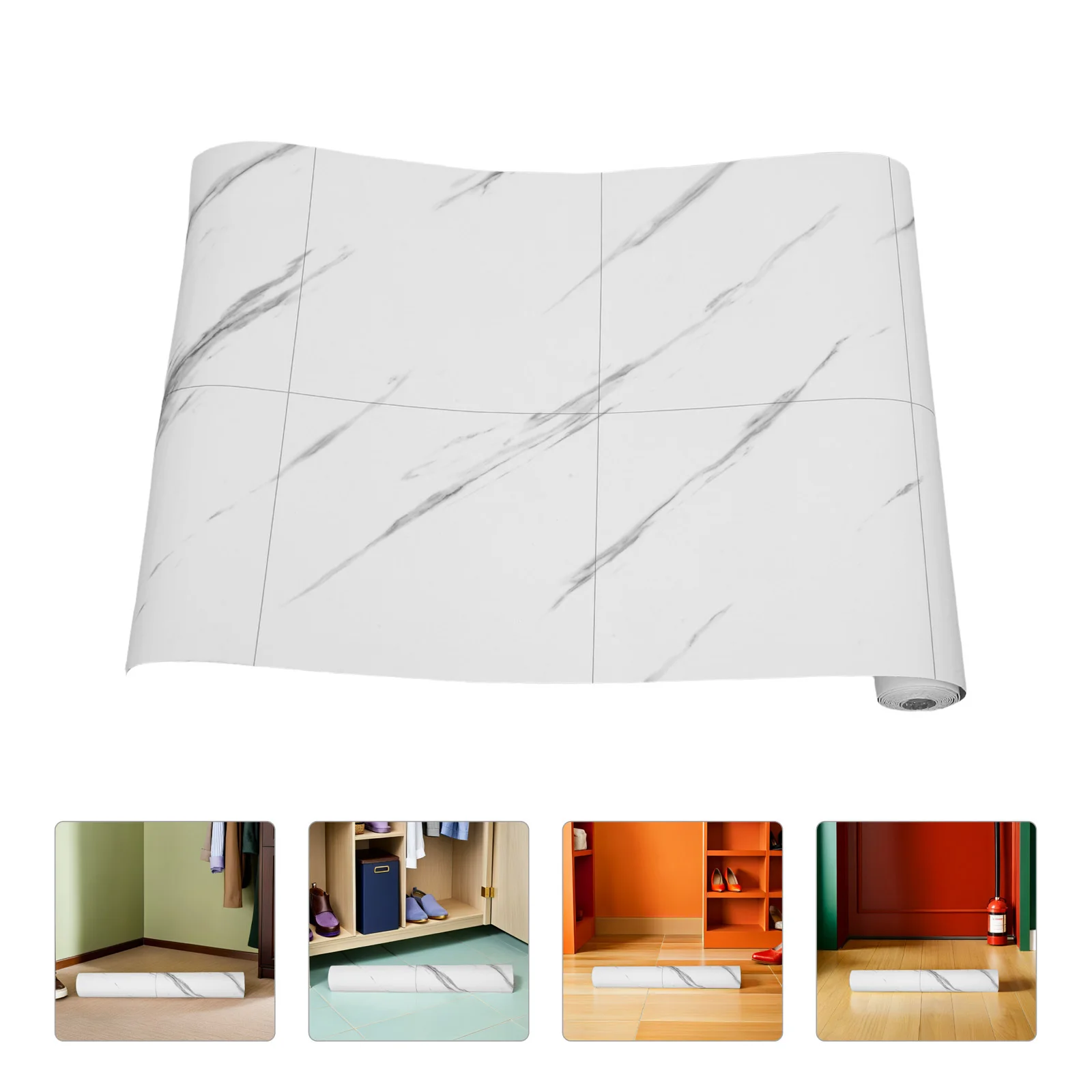 1 rollo de pegatinas autoadhesivas de PVC para suelo, azulejos de suelo con patrón de mármol para pelar y pegar, para cocina, sala de estar, oficina y dormitorio