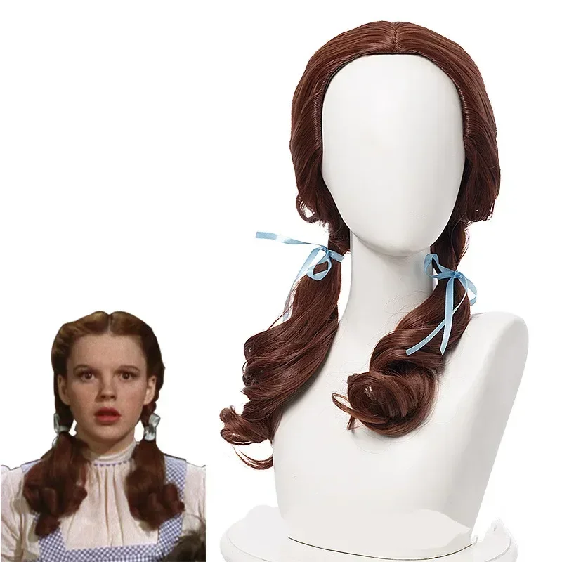 Halloween Women Wonderful Wizard OF Dorothy Brown wig DG girl Dorothy brown ponytails Styled hair wigs costumes