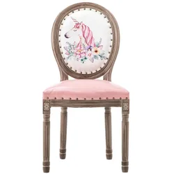 American solid wood dining chair, home retro casual European creative old chair with armrest back