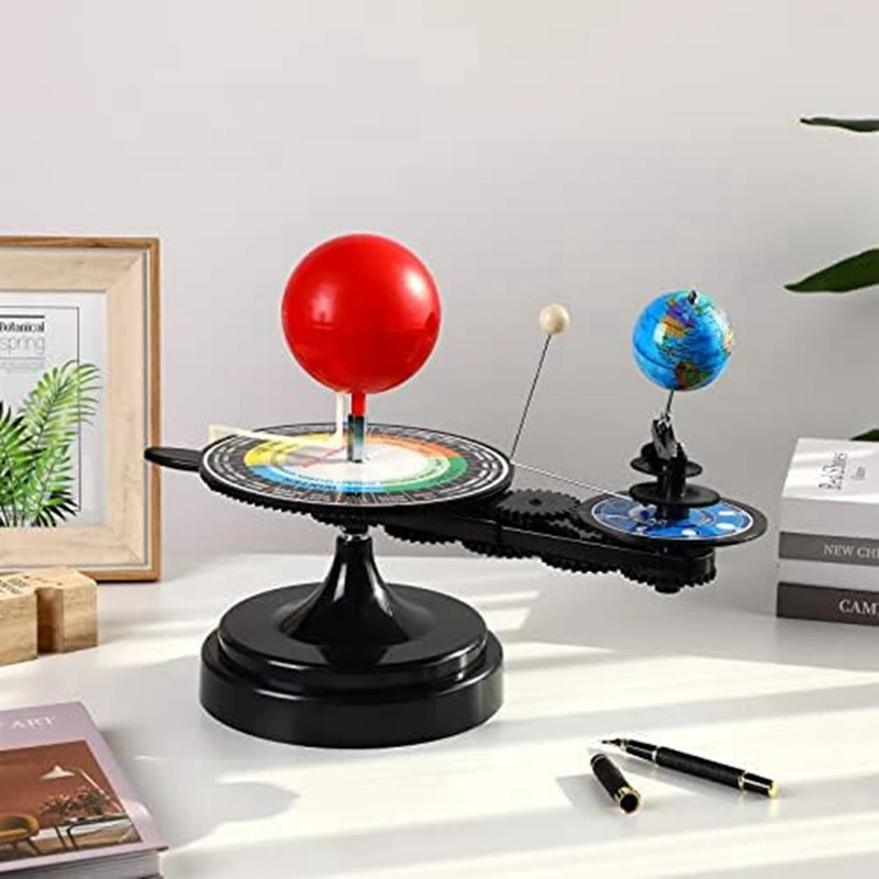 Solar System Model Kit- Earth Moon Revolves Around The Sun - Scientific Experiment Kit Teaching Model For Teens Students Durable