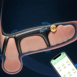 APP Male Masturbator Penis Training Glans Trainer Stimulator Vibrator with APP Control Delay Cock Ring Glans Trainer for Men