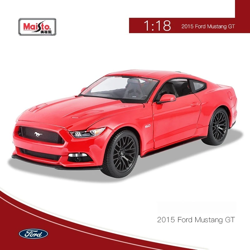 1:18  Maisto Ford Mustang Red Black Die Cast Alloy Car Model Collector'S Edition High Quality Fine Car Model Ornament Boy Gift