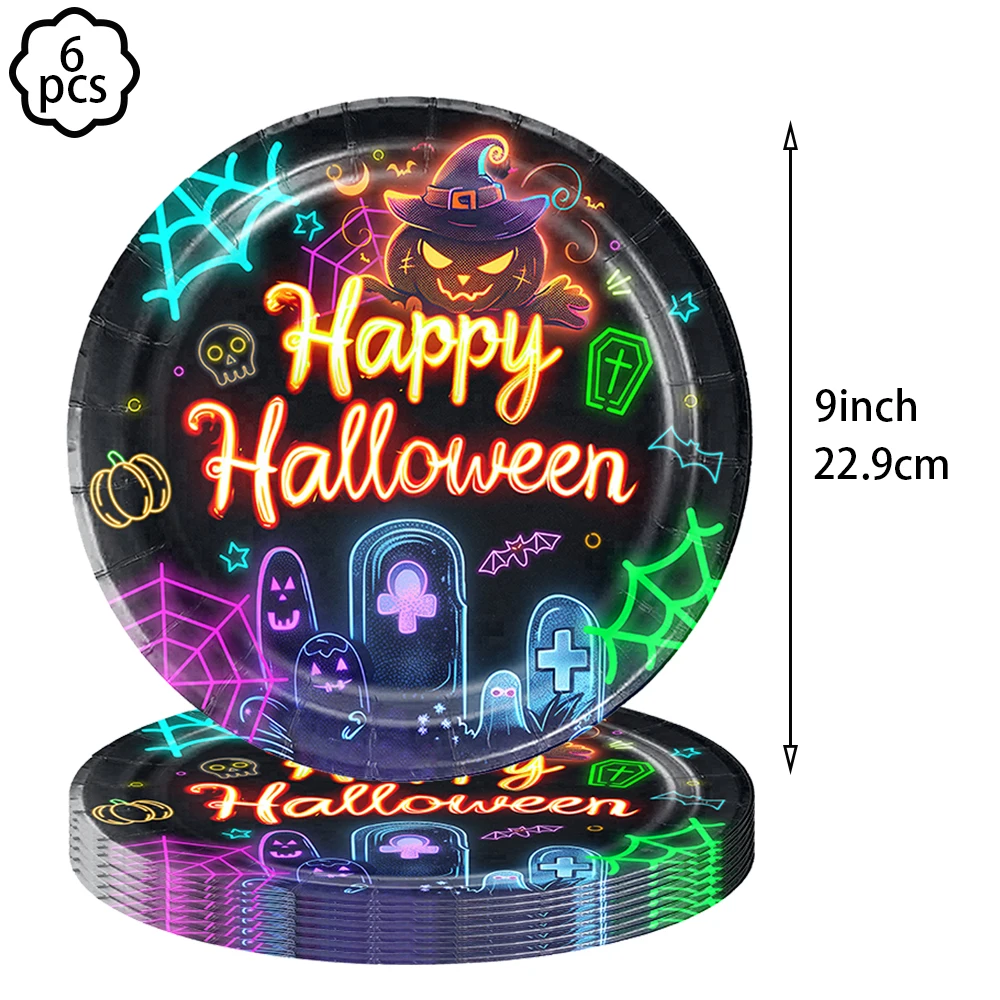Halloween Party paper Plates N - Table Cloth Disposable ulasan dan harga