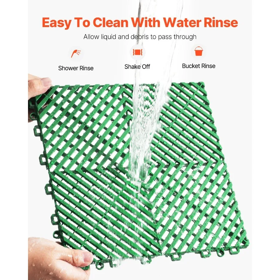 حصيرة صرف متشابكة مقاس 10 × 10 بوصة وسادة متشابكة معيارية مادة PP متينة 50 قطعة حصير صرف الربط استنزاف غير قابل للانزلاق #4