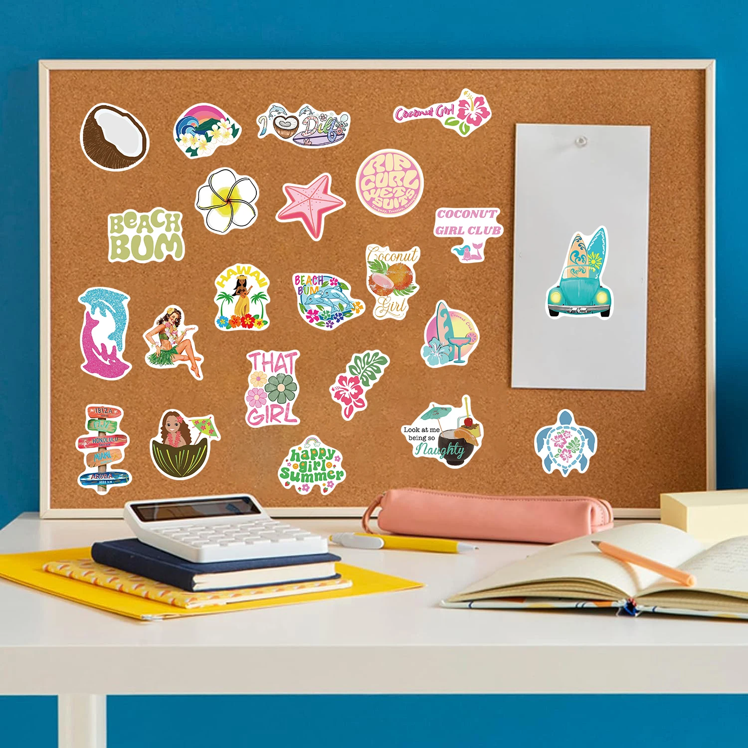 50PCS Coconut Girl Scrapbook Stickers DIY Diary Laptop Luggage Skateboard Graffiti Decal Fun Stylish Classic Toys