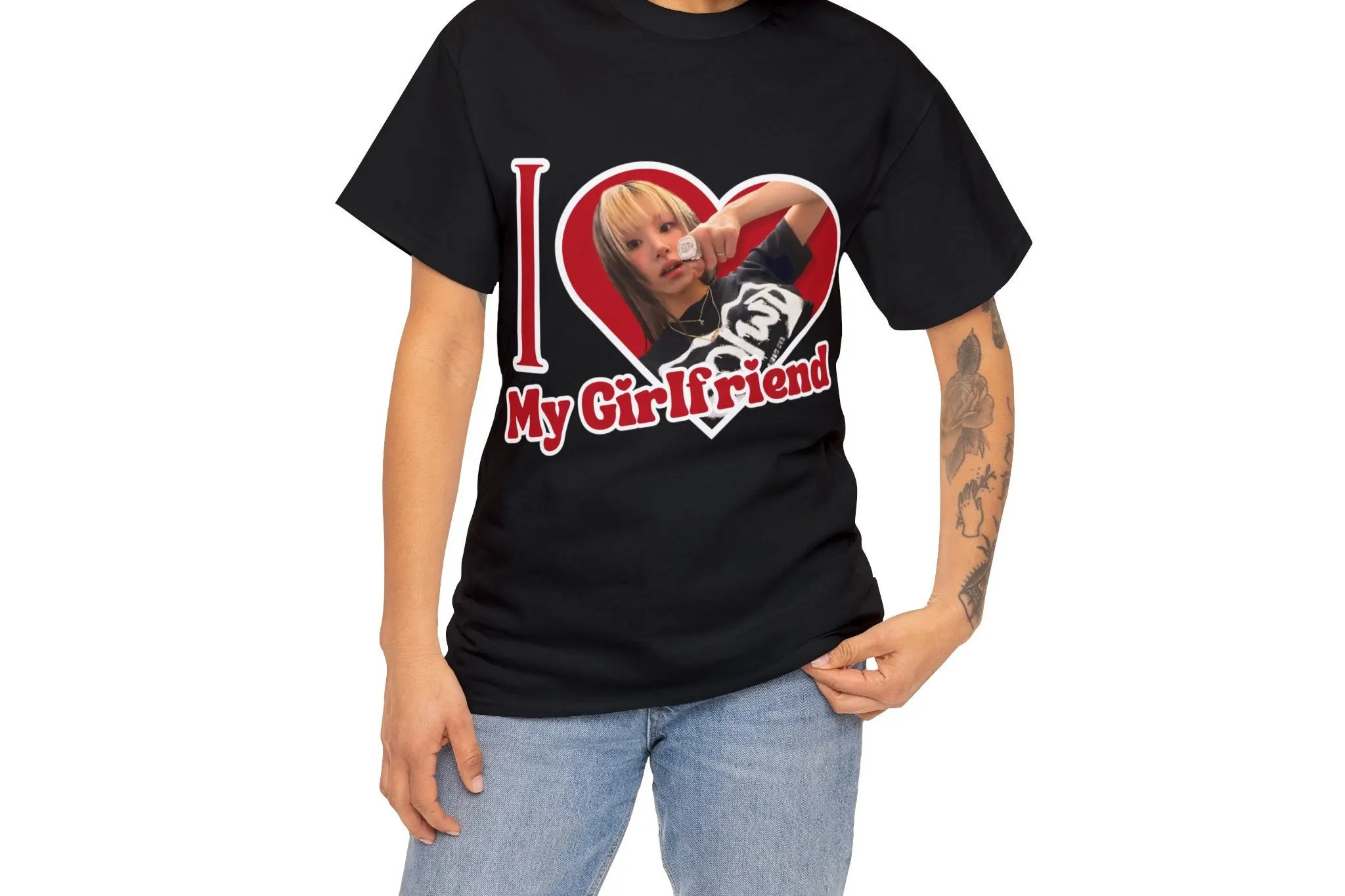 TWICE Chaeyoung I Love My Girlfriend Shirt, Custom TWICE Chaeyoung Cute Photo Merch, Gift Ideas for Kpop Fans ONCE