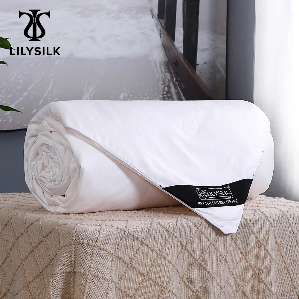 LILYSILK Silk Comforter for Summer With Cotton Cover Pure 100% Silk Natural Quilt Luxury King Size Hometexile Free Shipping