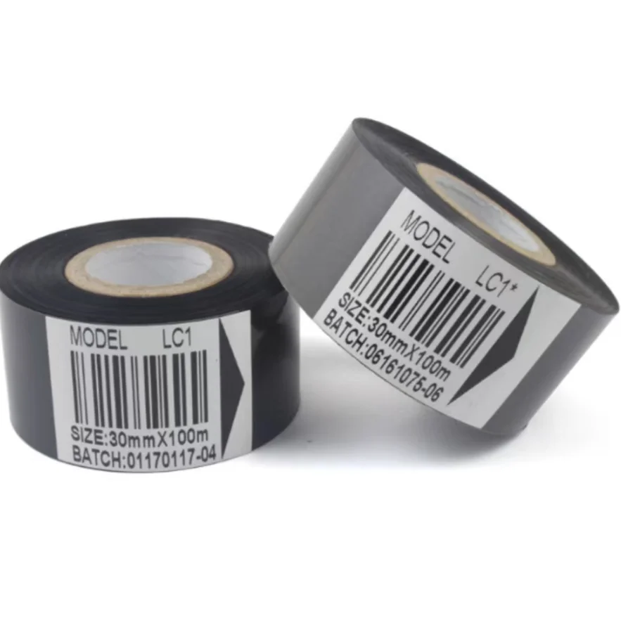 LC1 Thermal Printer Ribbon Ink Thermal Transfer Ribbon Round Black Belt Code Tape Packaging Machine Heat Transfer Date Ribbon