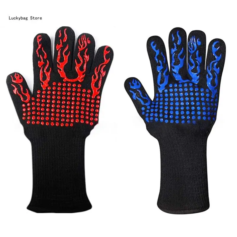 

Baking Mitts Flame-retardant Fiber Silicone Polyester Cotton Material 2 Colors