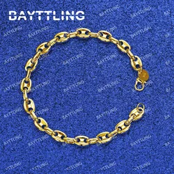 Luxury 925 Sterling Silver 18K Gold 8 Inches Fine Pig Nose Chain Bracelet For Women Fashion Charm Wedding Gift Jewelry