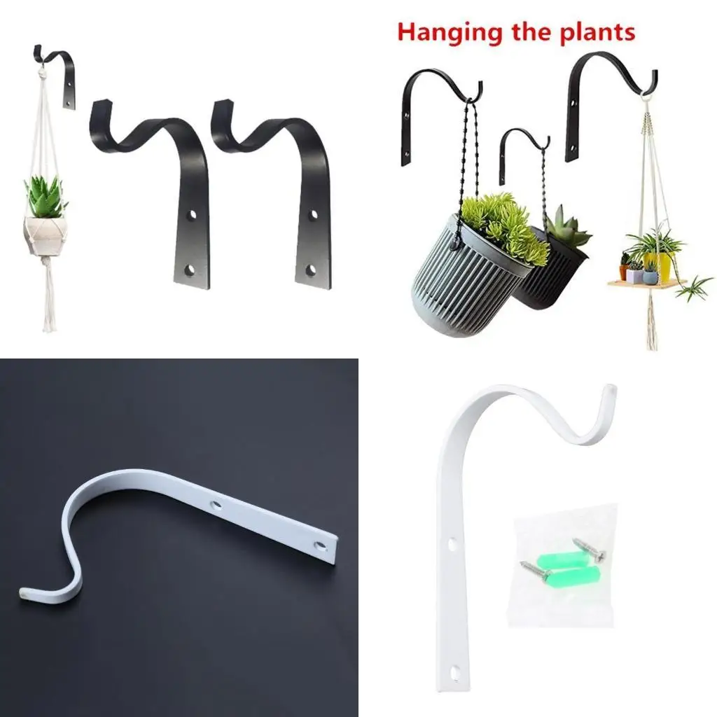 E8BD Plant Hangers Outdoor Hand-Forged Heavy Duty Plant Hangers Brackets Durable Stable Outdoor Hanging Plant Hooks Brackets
