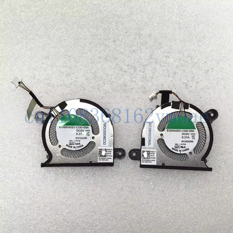 Laptop cpu gpu cooling fan for Dell XPS 9300 9310 WX28K FRK0V EG50040S1-CI40-S9A EG50040S1-CI30-S9A