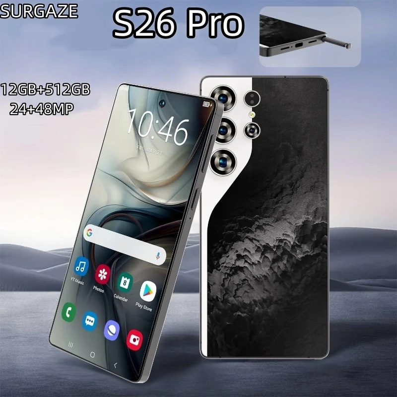 SURGAZE S26 Pro Smartphone intelligent 4G 5G dual card dual standby Android system 12GB+512GB global version 6000mAh battery