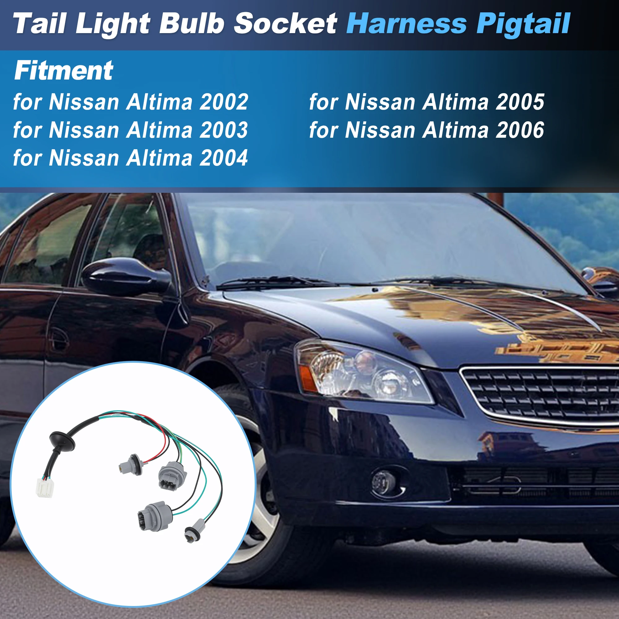 UXCELL 26551-8J000 Rear Tail Light Lamp Socket Harness for Nissan Altima 2002-2006