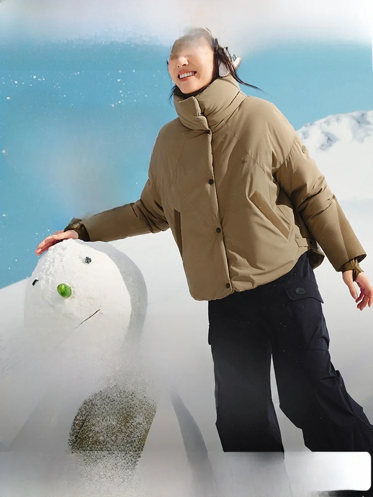 

Женская куртка-пуховик Banana Le CL90524 с воротником-стойкой, ветрозащитная, теплая, как пуховик, из хлопка, для защиты от холода