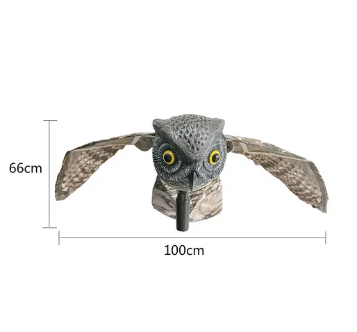 Prowler Owl with Moving Wing Garden Scarecrow Predator Decoy Pest