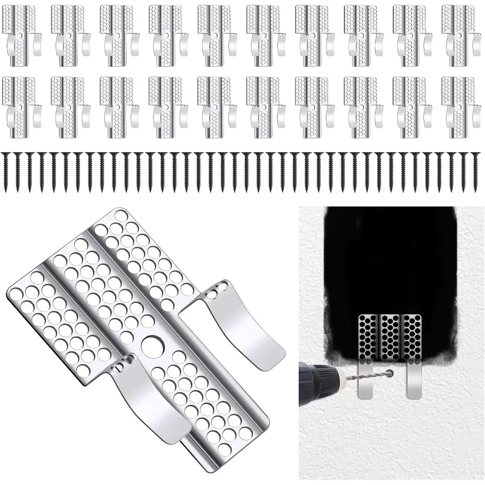 Drywall Repair Clips Wall Patch Kit with Screws for 1/2 Inch Sheetrock Professional Drywall Hole Repair Solution for DIY Repair