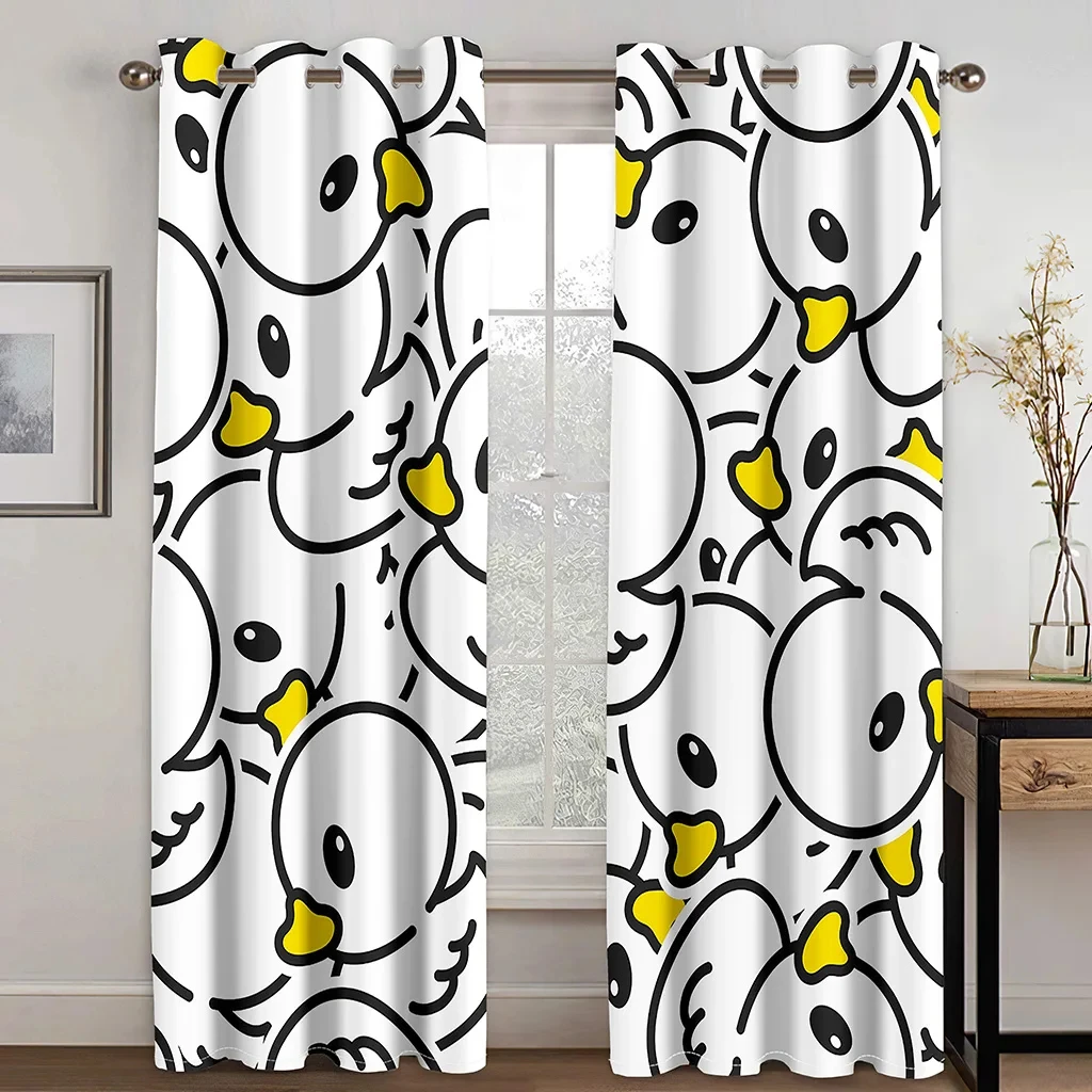 Cartoon Duck Puppy Animal High Shading Drape Koala Penguin Children's Thick Window Curtains for Living Room Bedroom Decor 2 Pcs