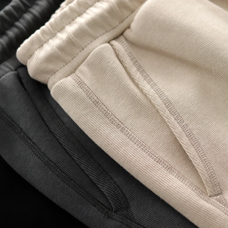 Heavyweight Knitted Men's Spor Retro Japanese Sle Five-Quarter Length orts Loose Fit Elastic Waist Straight Leg Casual ...