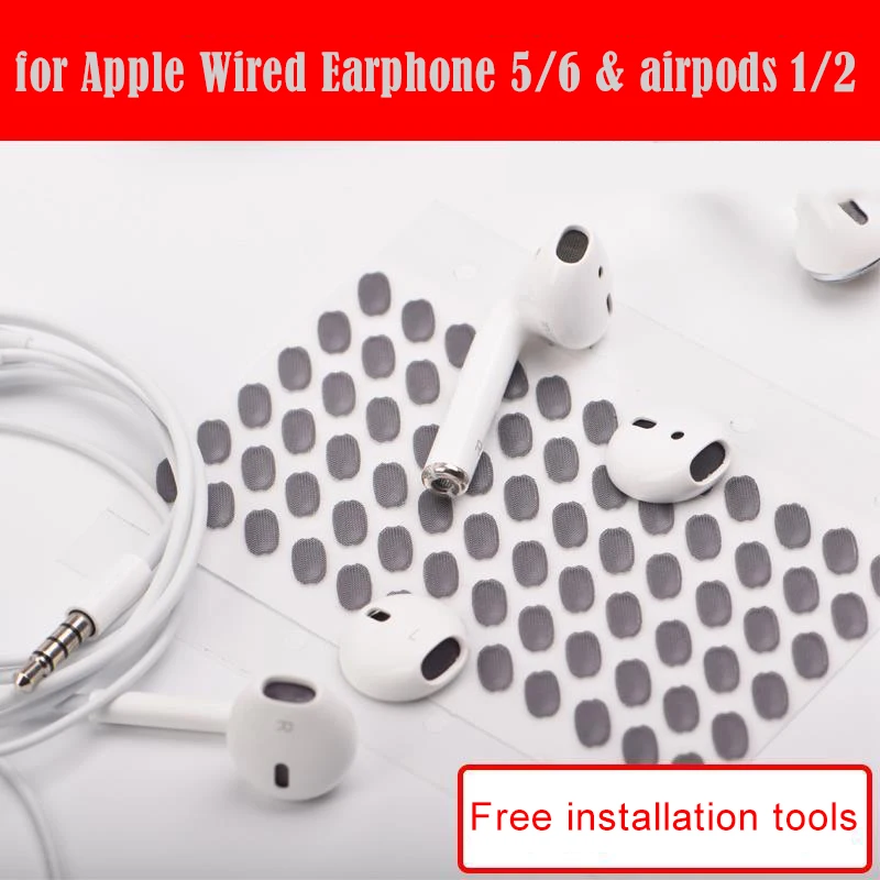 Replaceable Dust Filter for Earphone Port Dust Stickers Adhesive Dust Net 6.6*3.6mm Dust Plug Clean Tool for Airpods 1 2 Headset