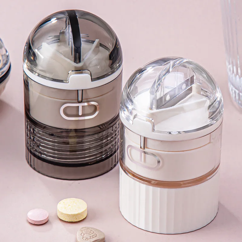 Medizin schneider, tragbarer Tabletten schleifer, tragbare Pillen dose, transparente Klinge, Tabletten schneider, Pillen aufbewahrung sbox