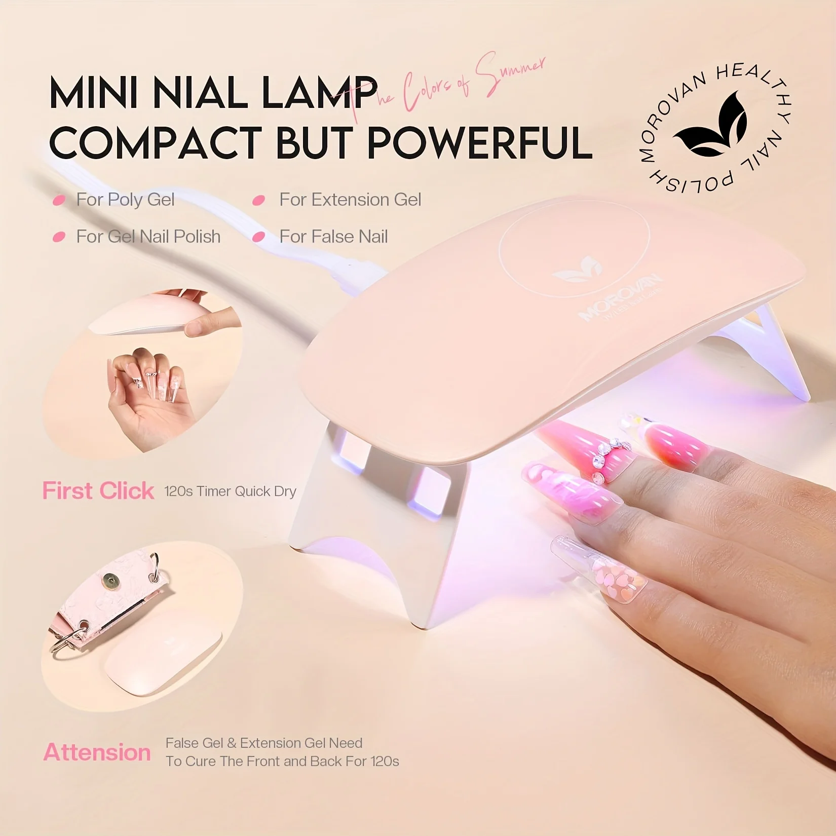 Morovan 폴리 젤 네일 키트 스타터 키트: U V 램프가 포함된 6가지 색상 초보자를 위한 완벽한 네일 확장 폴리 젤 키트