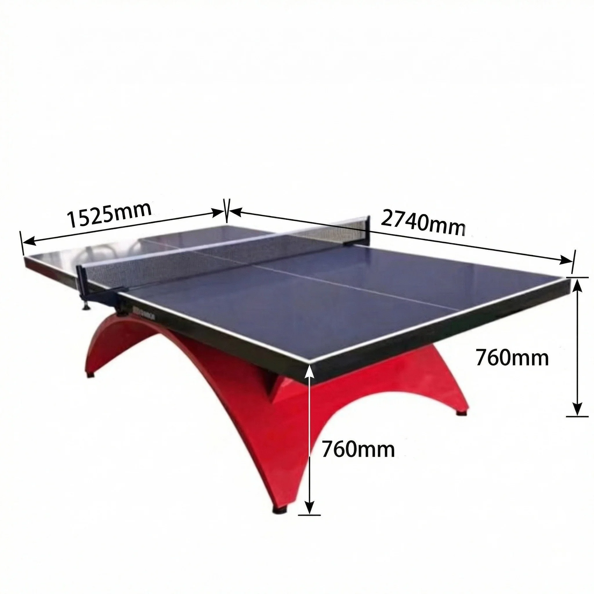 MDF Foldable Ping Pong Table 25mm-thick with Arched Legs for Professional Indoor Outdoor Table Tennis Competitions Entertainment