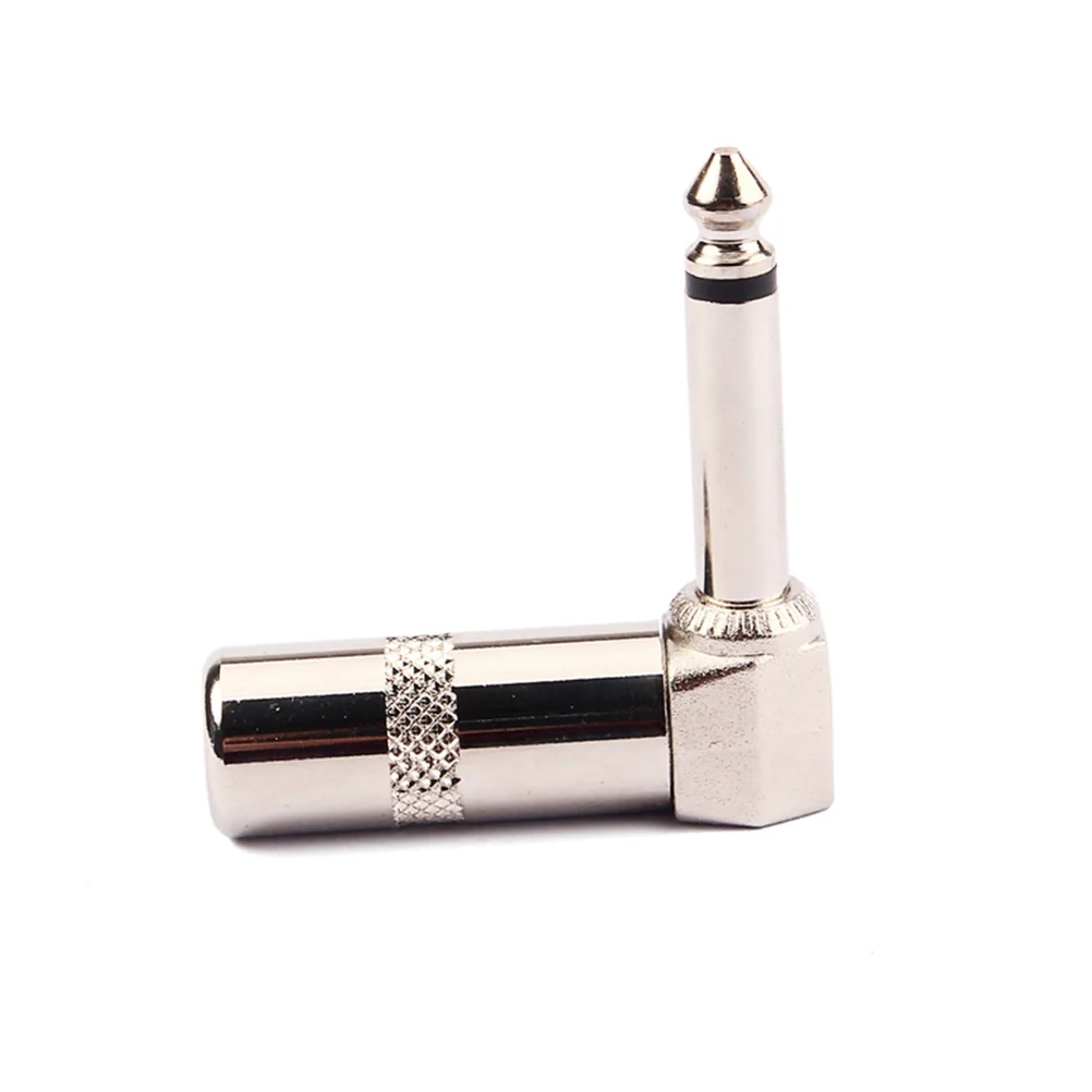 

6.3Mm Right Angle Male Mono Jack Plug Guitar Connector Fiberglass Insulator Textured Barrel All Metal Solder Required